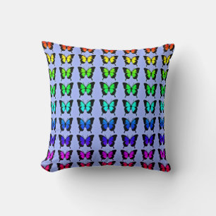 Rainbow Butterflies on Lilac Pillows
