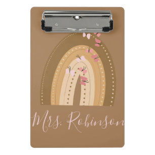 Rainbow Butterflies Script Teachers Name  Mini Clipboard