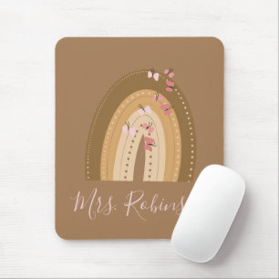 Rainbow Butterflies Script Teachers Name   Mouse Pad