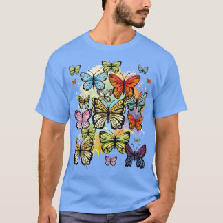 Rainbow ButterfliesButterfly Lover Entomologist Ga T-Shirt