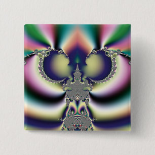 Rainbow Butterfly 15 Cm Square Badge