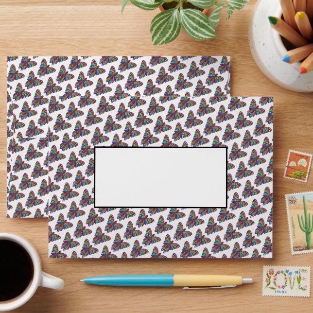 Rainbow Butterfly - A7 Envelope (Desk)