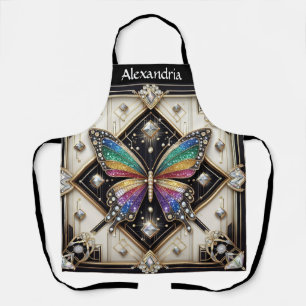 Rainbow Butterfly Art Deco Apron