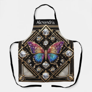 Rainbow Butterfly Art Deco Apron