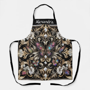 Rainbow Butterfly Art Deco Art Nouveau Apron
