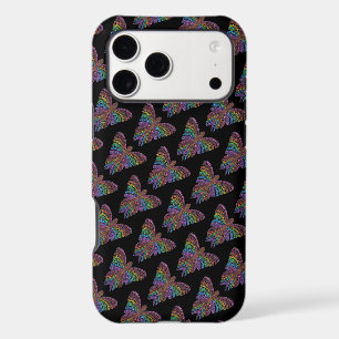 Rainbow Butterfly (black) - iPhone Case