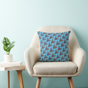 Rainbow Butterfly (blue pattern) - Pillow