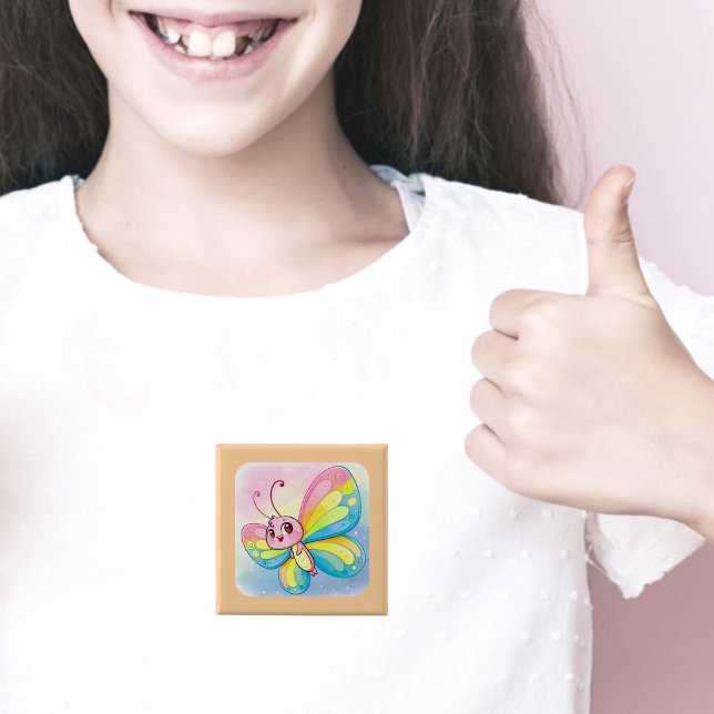 Rainbow Butterfly Button (Creator Uploaded)