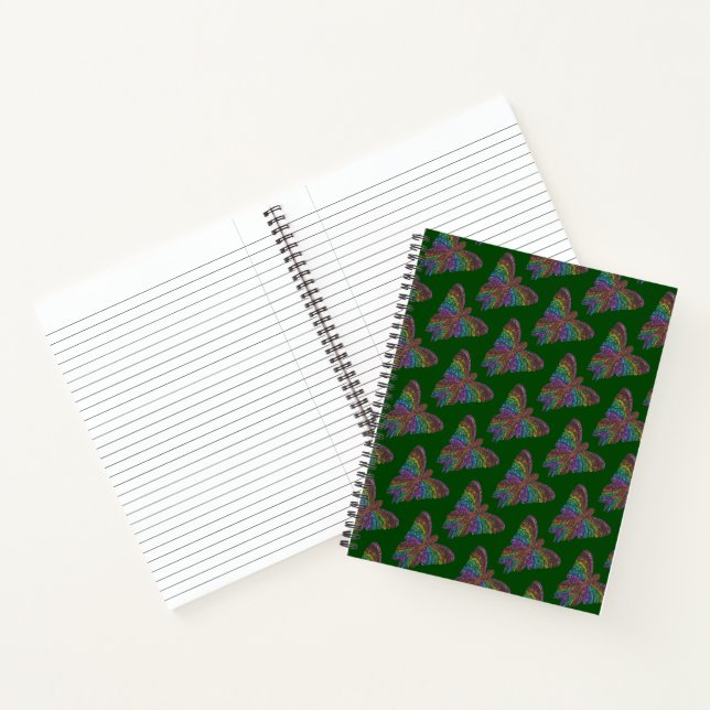 Rainbow Butterfly (dark green) - Notebook (Inside)