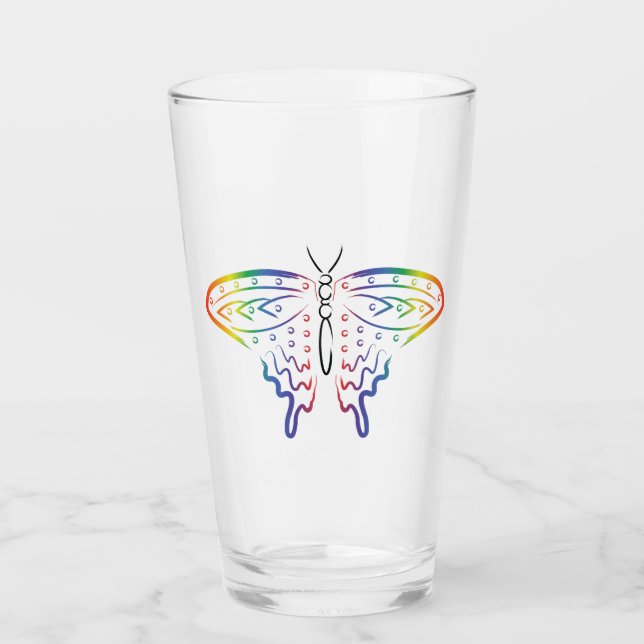 Rainbow Butterfly Glass (Front)