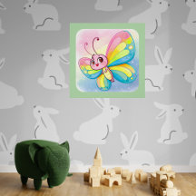 Rainbow Butterfly Glossy Poster