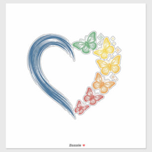 Rainbow Butterfly Heart Vintage Engraving Design_1