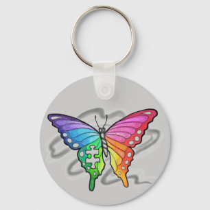 Rainbow Butterfly Key Ring