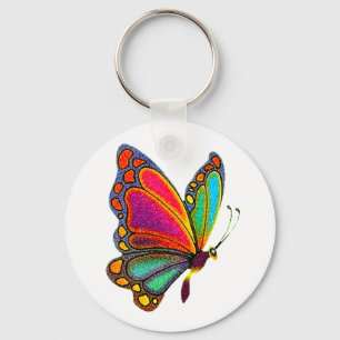 Rainbow Butterfly Key Ring