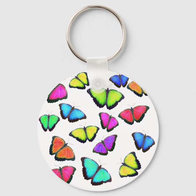 Rainbow Butterfly Key Ring (Front)