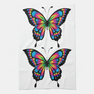 rainbow butterfly kitchen towel