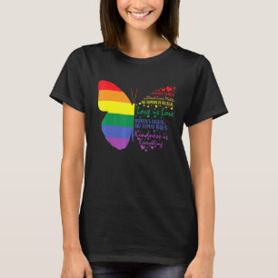 Rainbow Butterfly LGBTQ Gay Bi Pride Equality Just T-Shirt