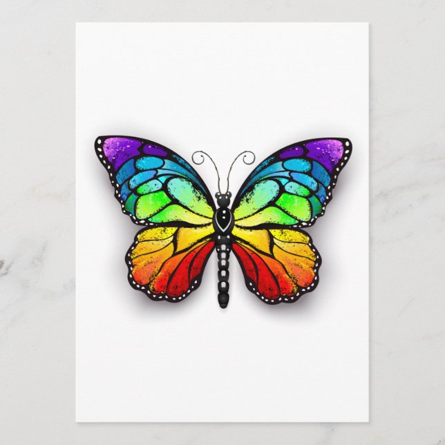 Rainbow butterfly Monarch Advice Card (Front)