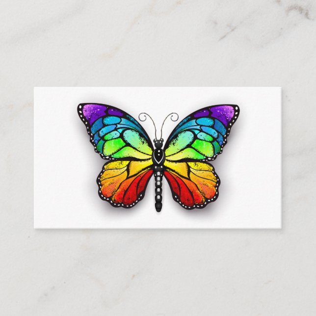 Rainbow butterfly Monarch Advice Card (Front)