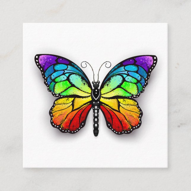 Rainbow butterfly Monarch Appointment Card (Front)