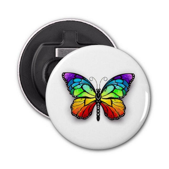 Rainbow butterfly Monarch Bottle Opener (Front)