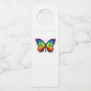 Rainbow butterfly Monarch Bottle Tag