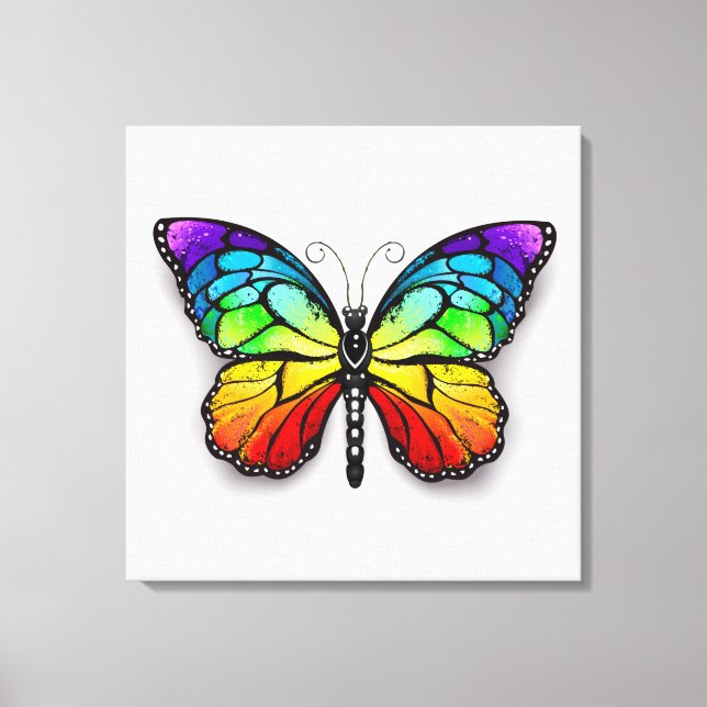 Rainbow butterfly Monarch Canvas Print (Front)