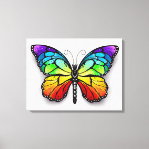 Rainbow butterfly Monarch Canvas Print
