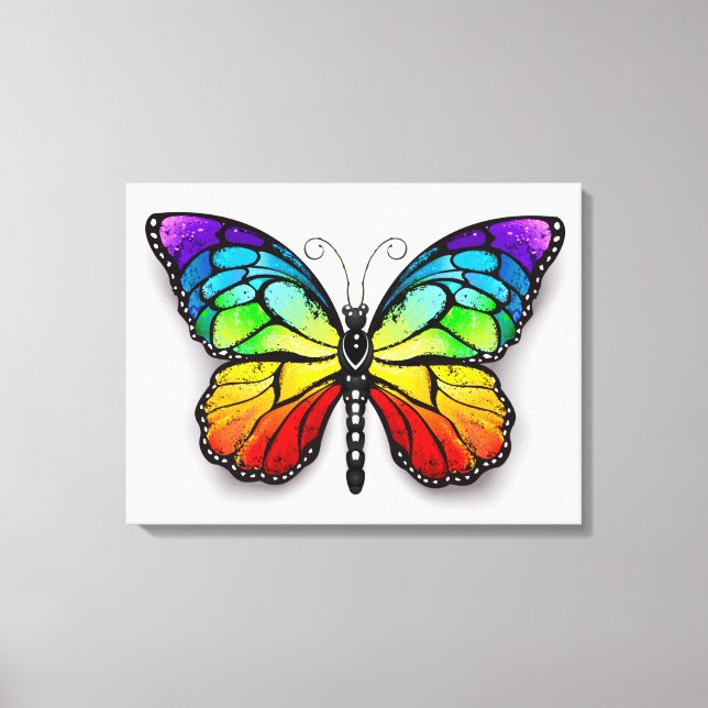 Rainbow butterfly Monarch Canvas Print (Front)
