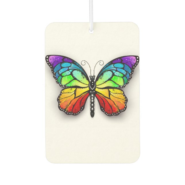 Rainbow butterfly Monarch Car Air Freshener (Front)