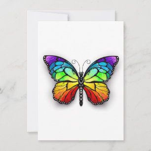Rainbow butterfly Monarch Card