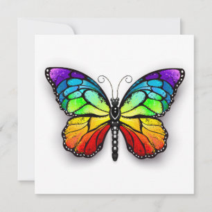 Rainbow butterfly Monarch Card