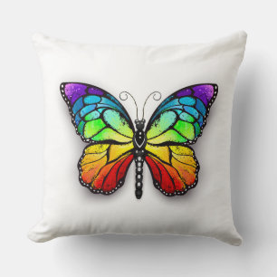Rainbow butterfly Monarch Cushion