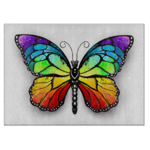 Rainbow butterfly Monarch Cutting Board