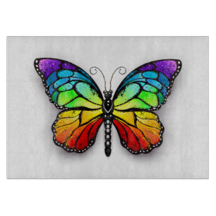 Rainbow butterfly Monarch Cutting Board