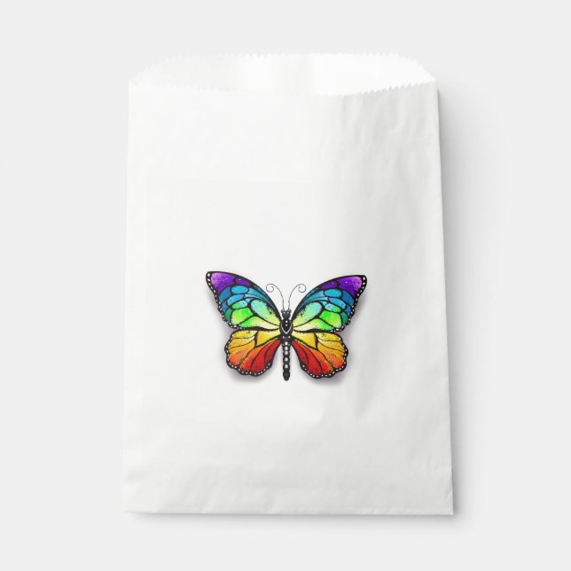 Rainbow butterfly Monarch Favour Bags (Front)