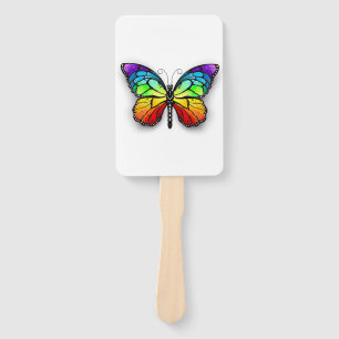 Rainbow butterfly Monarch Hand Fan