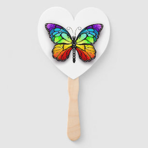 Rainbow butterfly Monarch Hand Fan