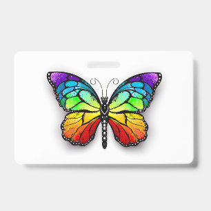 Rainbow butterfly Monarch ID Badge