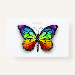 Rainbow butterfly Monarch ID Badge