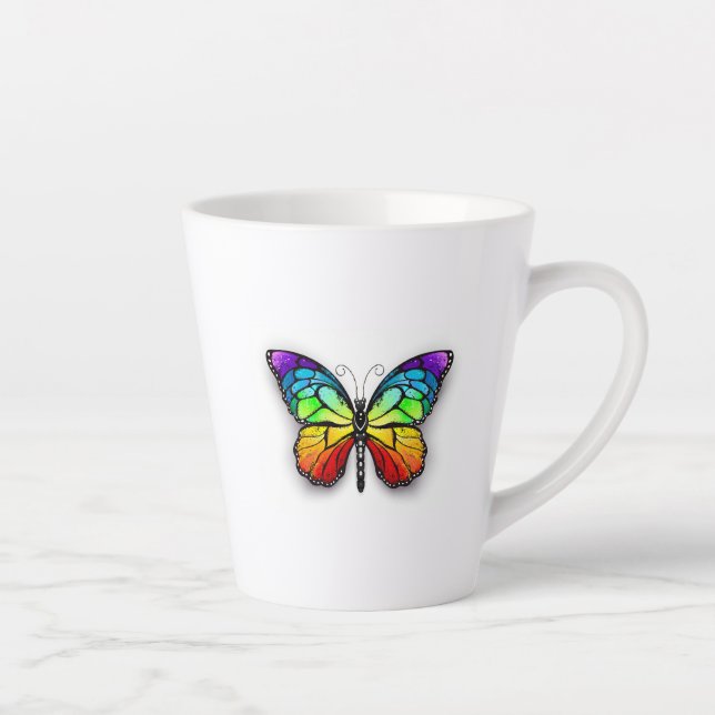 Rainbow butterfly Monarch Latte Mug (Right)