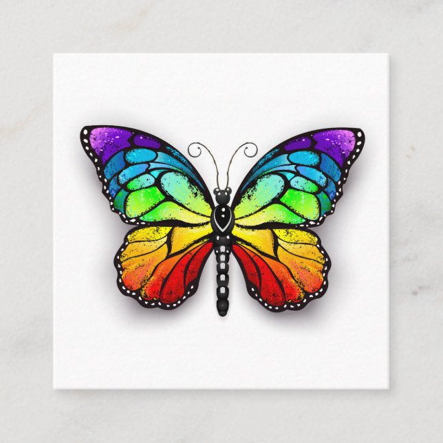 Rainbow butterfly Monarch Loyalty Card (Front)