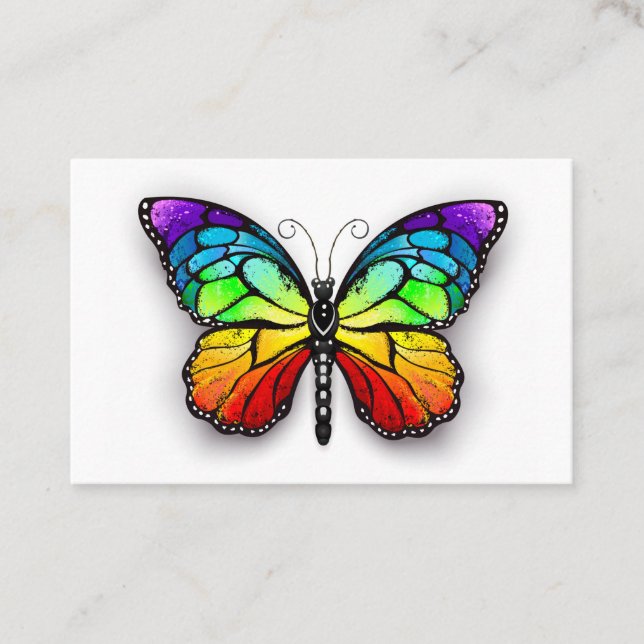 Rainbow butterfly Monarch Loyalty Card (Front)