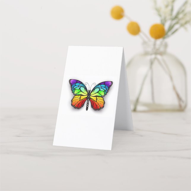 Rainbow butterfly Monarch Loyalty Card (Back)