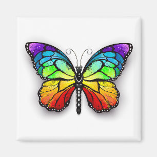 Rainbow butterfly Monarch Magnet