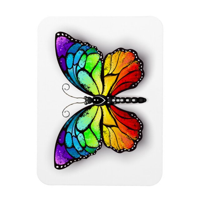 Rainbow butterfly Monarch Magnet (Vertical)