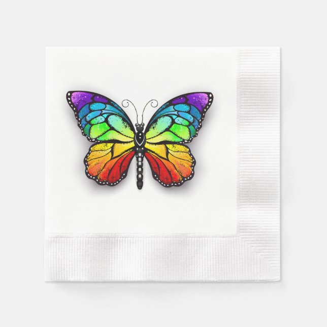 Rainbow butterfly Monarch Napkin (Front)