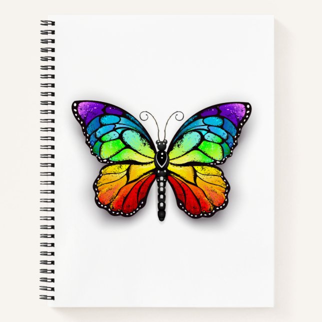Rainbow butterfly Monarch Notebook (Front)
