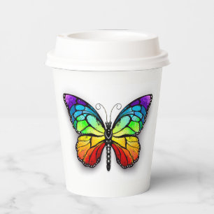Rainbow butterfly Monarch Paper Cups
