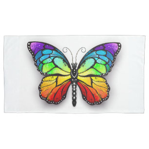 Rainbow butterfly Monarch Pillowcase